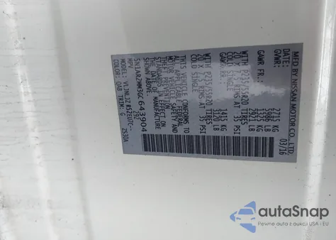 2016 Nissan Pathfinder Platinum из США, поврежденный, VIN 5N1AR2MM3GC643904